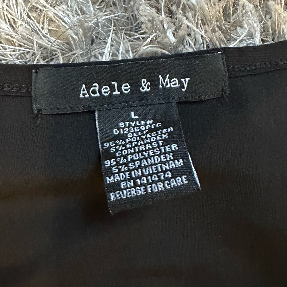 Black Patterned Cap-Sleeve Blouse - Adele & May - image 8